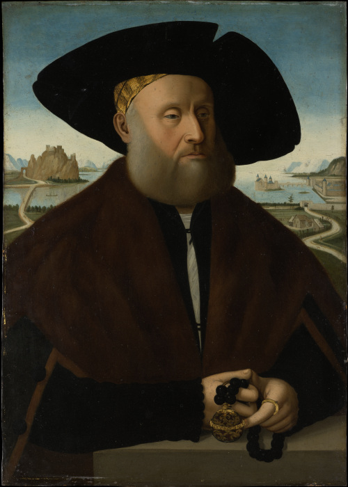 Portrait of Heinrich (?) vom Rhein zum Mohren van Conrad Faber von Kreuznach