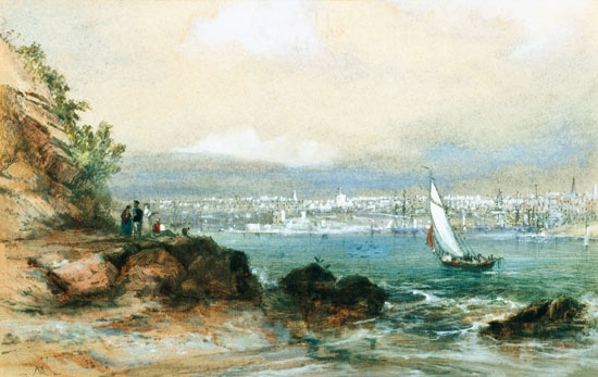 Blick auf Sydney Harbour van Conrad Martens