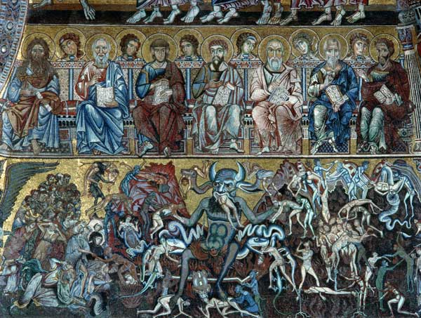 Hell, detail of the Last Judgement from the vault above the apse van Coppo  di Marcovaldo