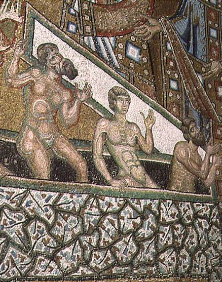 The Last Judgement, detail of the damned entering hell, from the vault above the apse van Coppo  di Marcovaldo