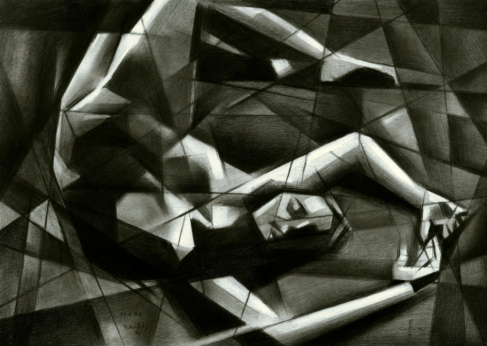 Cubist Nude - 17-10-15 van Corné Akkers