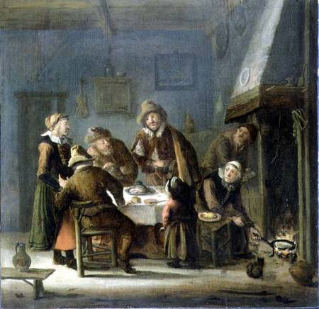 Group in an interior van Cornelis Beelt