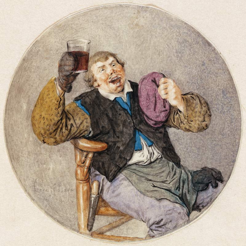 Wine drinker van Cornelis Dusart