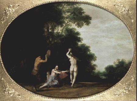Nymphs and Satyr van Cornelis Poelenburgh