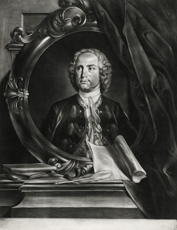 Portrait of the Composer Pietro Antonio Locatelli (1695-1764) van Cornelis Troost