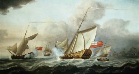 The Royal Yacht 'Mary' Exchanging Salutes van Cornelis van de Velde