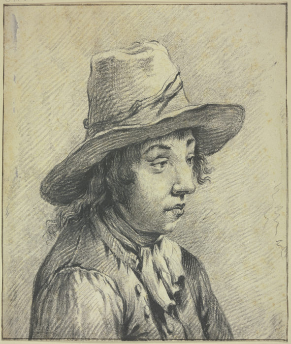Junger Mann mit Hut, Brustbild nach rechts van Cornelis Visscher
