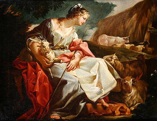 Rebecca as Shepherdess (oil on canvas) van Corrado Giaquinto