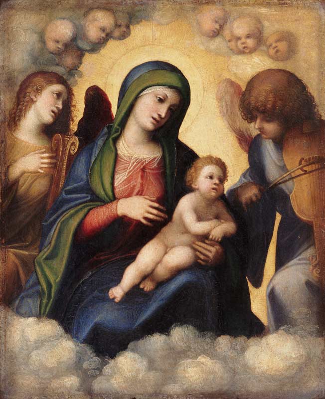 Madonna and Child and child in Glory, c.1520 van Correggio (eigentl. Antonio Allegri)