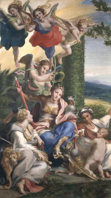 Allegory of the Virtues, c.1529-30 (tempera on canvas) van Correggio (eigentl. Antonio Allegri)