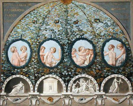 Design for a Ceiling Fresco, published c.1780 (gouache, ink & w/c on an etched base) van Correggio (eigentl. Antonio Allegri)