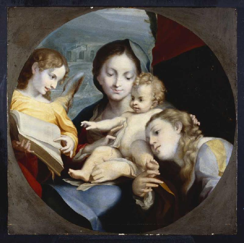 Madonna mit Kind, der hl. Katharina und einem Engel. van Correggio (eigentl. Antonio Allegri)