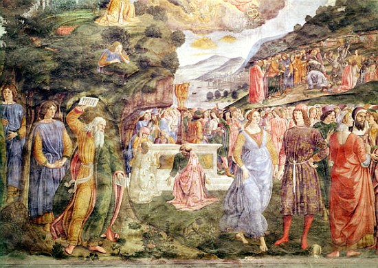The Adoration of the Golden Calf, from the Sistine Chapel van Cosimo Rosselli