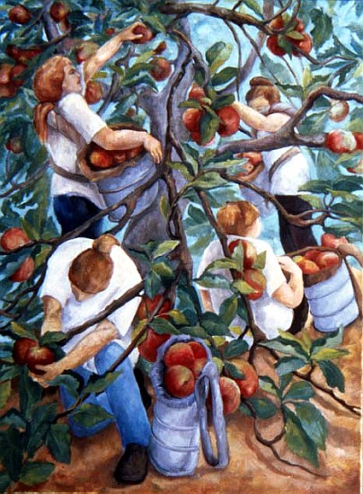 Apple Pickers, 1996 (oil on canvas)  van Cristiana  Angelini