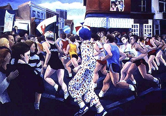 London Marathon, 1996 (oil on canvas)  van Cristiana  Angelini