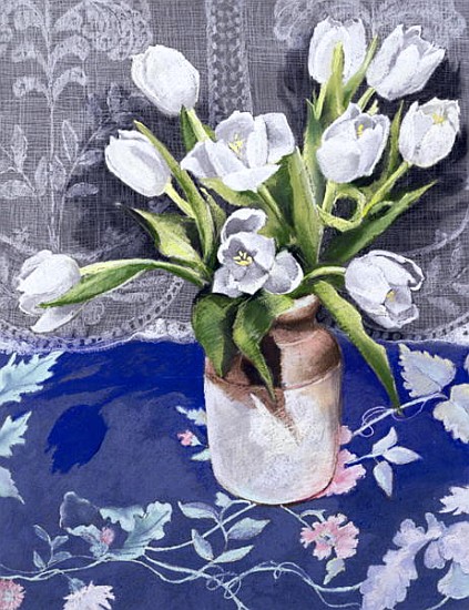 White Tulips, 1994 (pastel on paper)  van Cristiana  Angelini