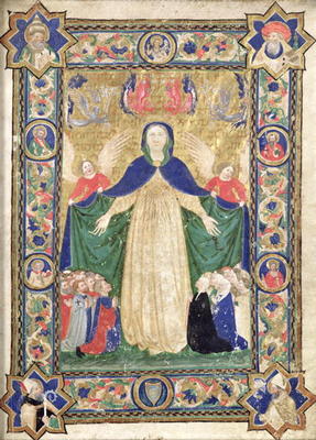 Virgin of the Misericordia, frontispiece from a book of the Scuola della Trinita dei Frati Teutonici van Cristoforo Cortese