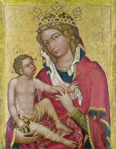Virgin and Child, c.1350 (marouflage & tempera on panel) van Czech School