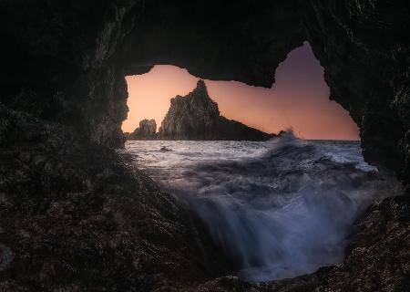cave sea scenery