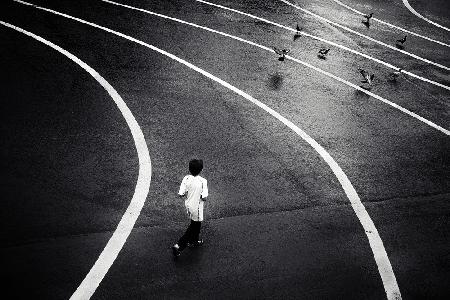Boy and Pigeons