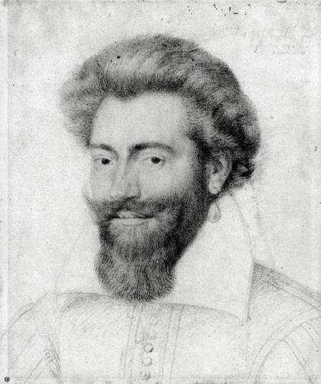 Portrait of a Bearded Man (red chalk, pierre noire & van Daniel Dumonstier