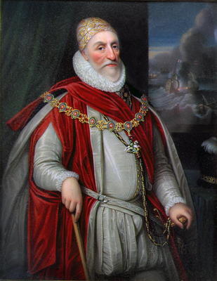 Charles Howard, 1st Earl of Nottingham (oil on canvas) van Daniel Mytens