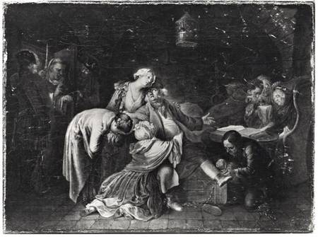 Jean Calas (1698-1762) Bidding Farewell to his Family van Daniel Nikolaus Chodowiecki