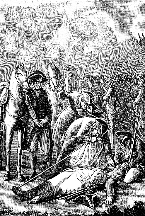 The death of Marshal Schwerin at the Battle of Prague on 6 May 1757 van Daniel Nikolaus Chodowiecki