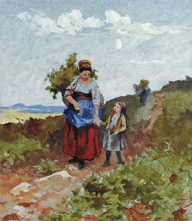 French Peasants on a Path