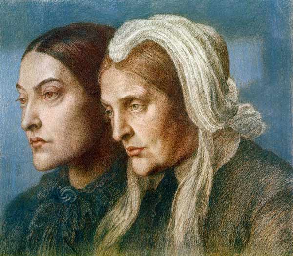Christina G.Rossetti und Mutter 1877 van Dante Gabriel Rossetti