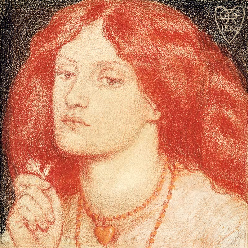 Portrait of Elizabeth Siddal (1834-62) van Dante Gabriel Rossetti