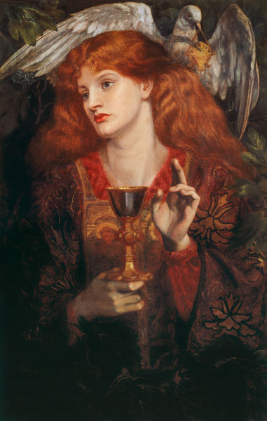 D.Rossetti, Damsel of Sanct Grail, 1874. van Dante Gabriel Rossetti
