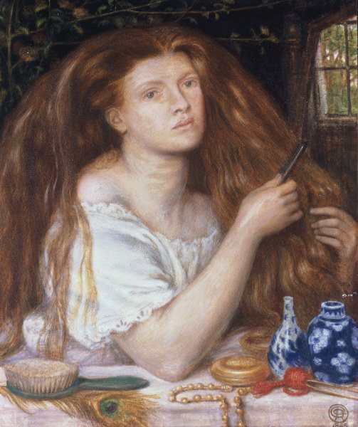 D.Rossetti, Woman Combing her Hair, 1865 van Dante Gabriel Rossetti