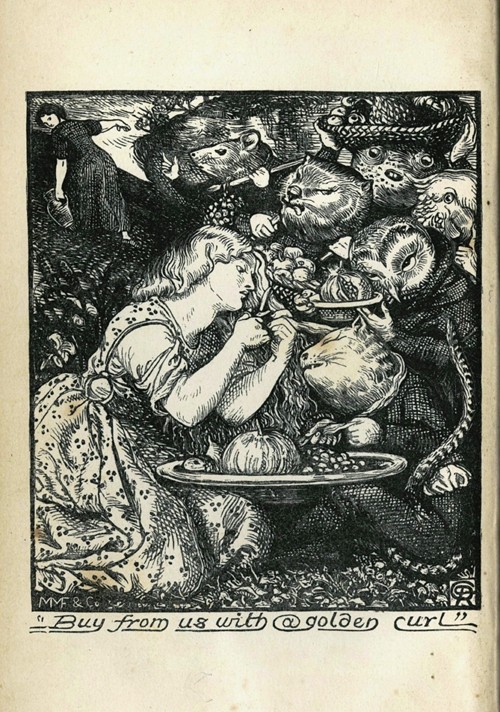 Frontispiece of "Goblin Market and Other Poems" by Christina Rossetti van Dante Gabriel Rossetti