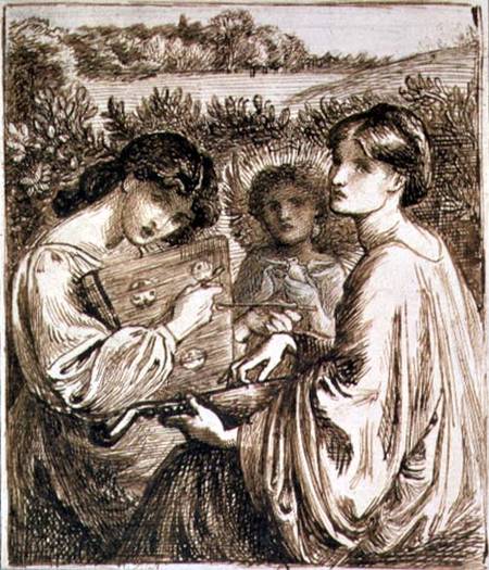 Study for 'The Bower Meadow' van Dante Gabriel Rossetti
