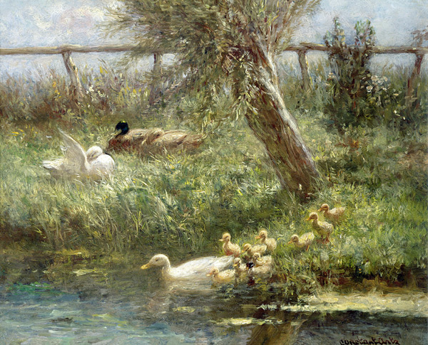 Ducks and ducklings van David Adolph Constant Artz