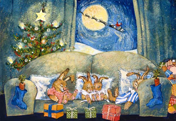 Christmas, sleeping rabbits, 1995  van David  Cooke