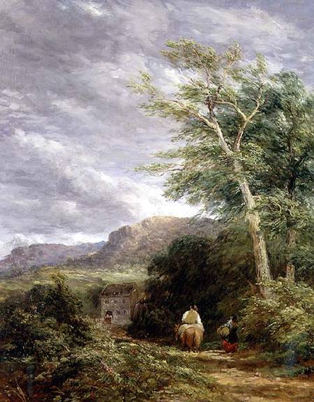 Welsh Landscape with a Watermill van David Cox