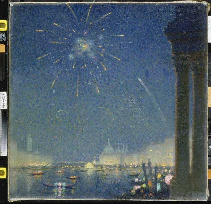 Feuerwerk beim Karneval in Venedig van David Ericson