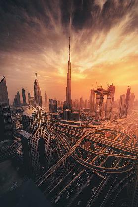 Dubais Fiery sunset