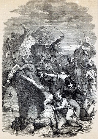 Election Riot at Hawick, 1837, illustration from ''Cassell''s Illustrated History of England'', publ van David Henry Friston