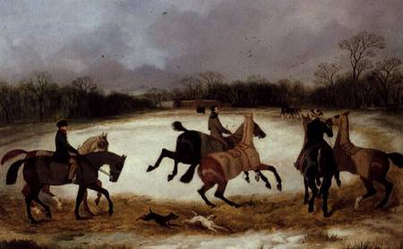 Grooms exercising racehorses van David of York Dalby