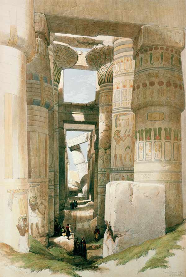 Karnak , Gr.Pillared Hall van David Roberts