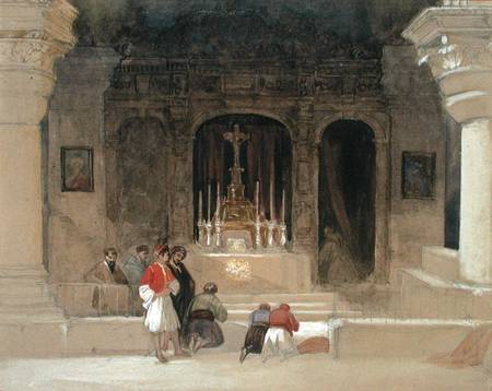 Chapel of St. Helena, Holy Sepulchre, Jerusalem, from 'The Holy Land', 1842-49 (w/c van David Roberts