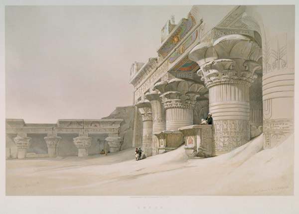 Edfu , Horus Temple van David Roberts