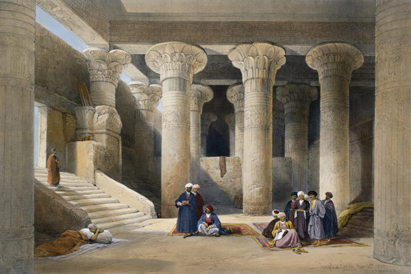 Interior of the Temple at Esna, Upper Egypt, from ''Egypt and Nubia''; engraved by Louis Haghe (1806 van David Roberts