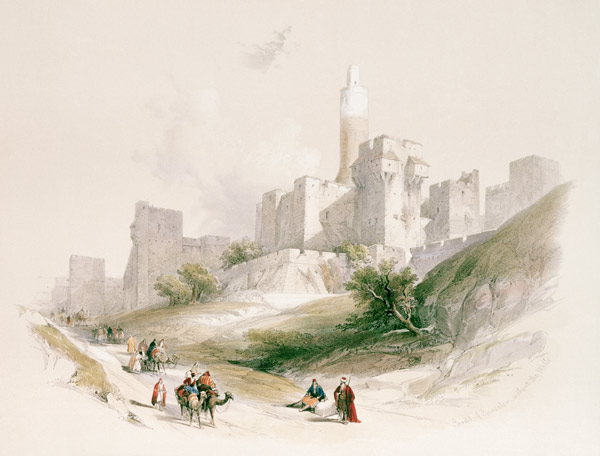 Jerusalem , Tower of David van David Roberts