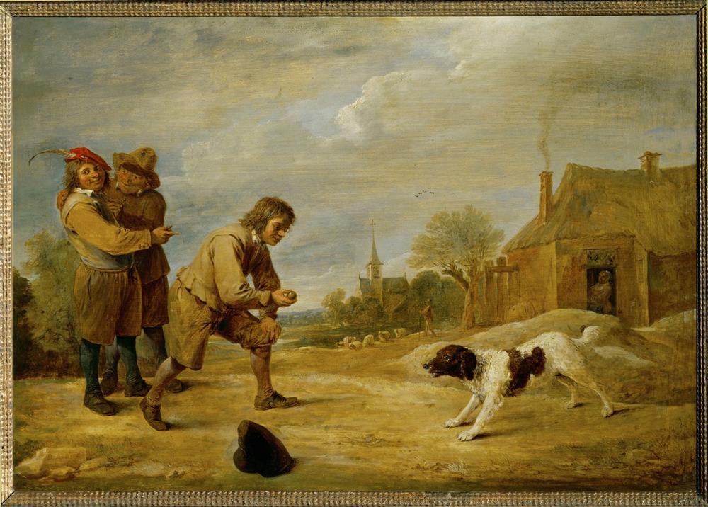 Farmboy with dog van David Teniers