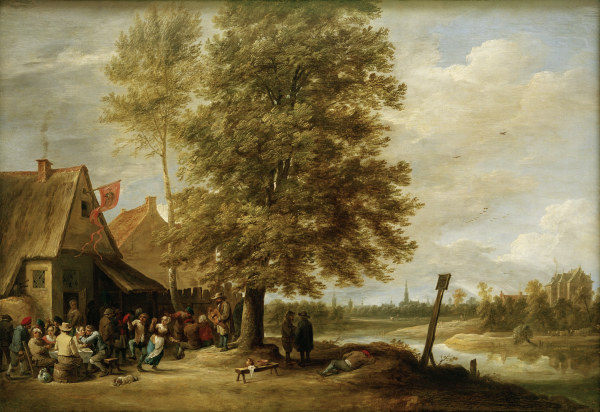 David Teniers d.J., Wirtshaus am Fluß van David Teniers