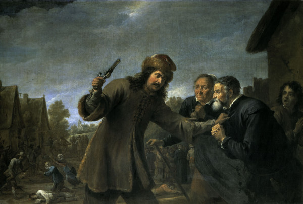 David Teniers d.J.,Überfall auf ein Dorf van David Teniers